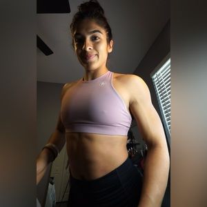 High-Neck Pink Sport Bra